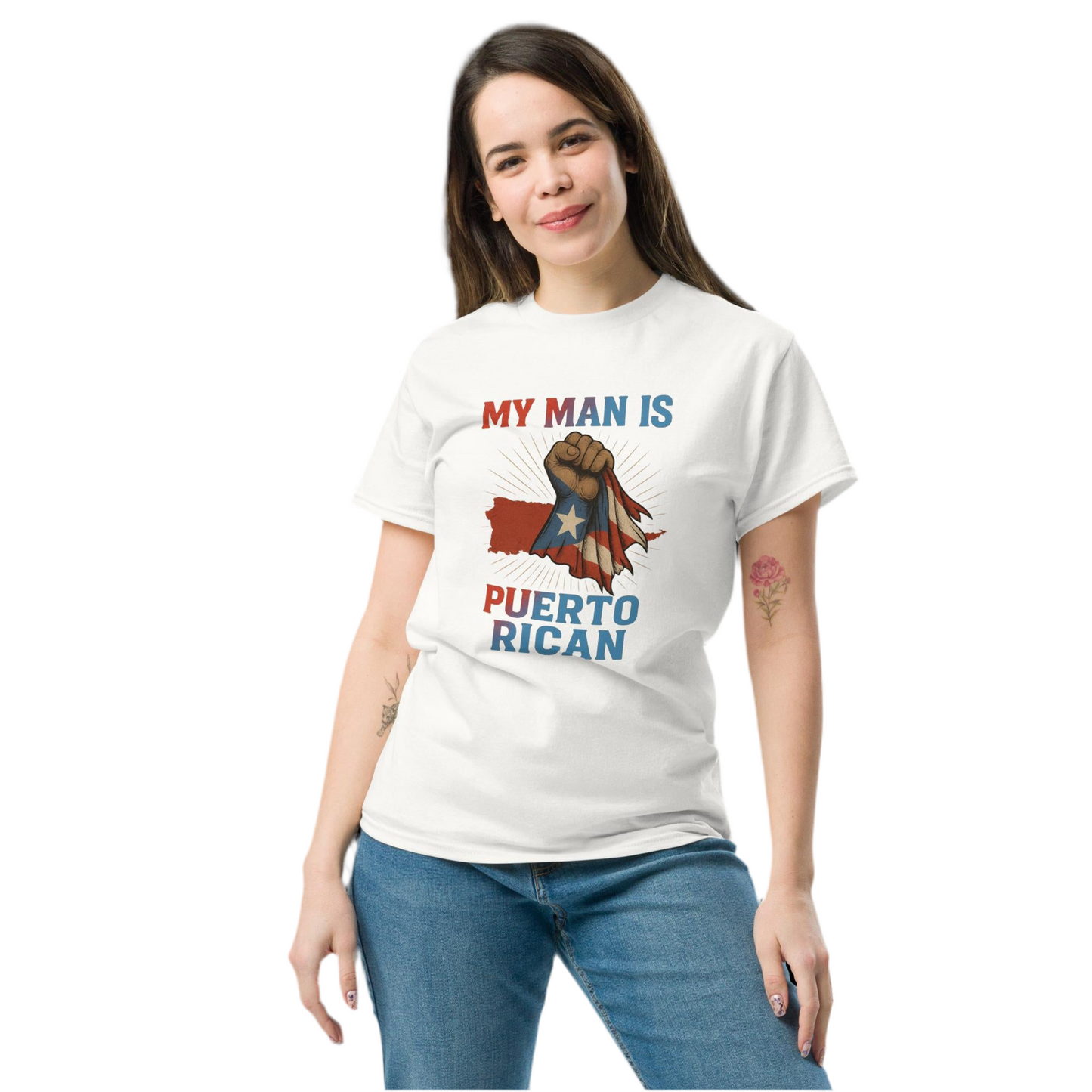 My Man Is Puerto Rican Flag Pride Graphic Tee