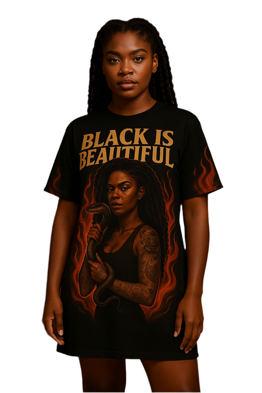Black Is Beautiful Fire Edition T-Shirt Dress
